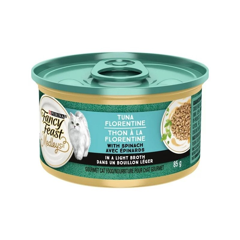 Fancy Feast Cat Food Medleys White Tuna Florentine with Garden Greens in Sauce 85 g