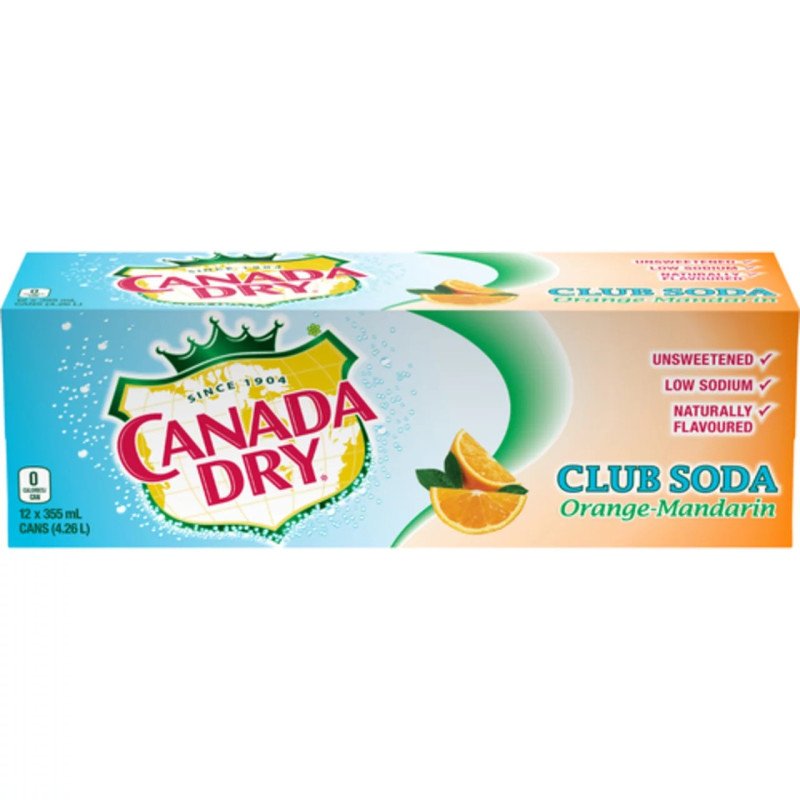 Canada Dry Orange Mandarin Club Soda 12 x 355 ml