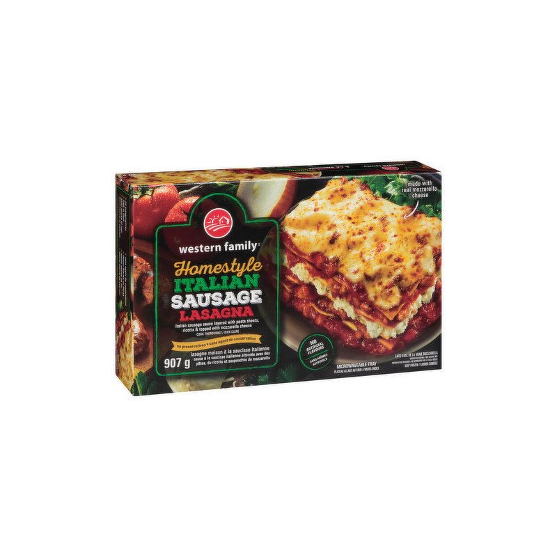 Western Family Italian Sausage Lasagna 907 g