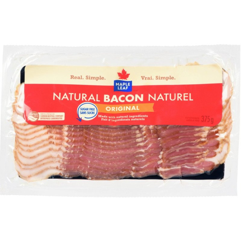 Maple Leaf Natural Smoked Bacon Original 375 g