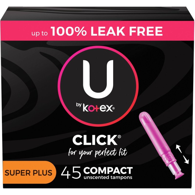 U by Kotex Click Tampons Super Plus Unscented 45’s