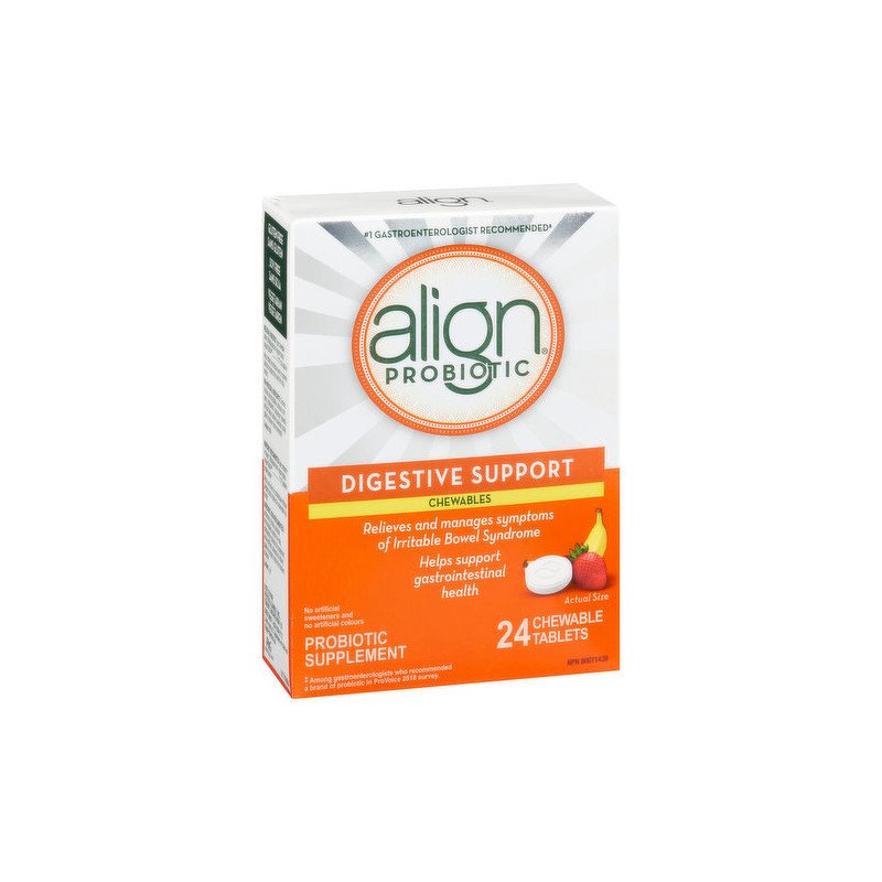 Align Probiotic Supplement Chewables Banana Strawberry Smoothie 24’s