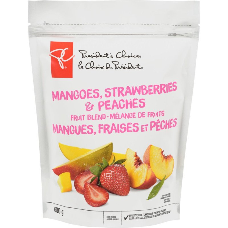 PC Frozen Mangoes Strawberries & Peaches 600 g