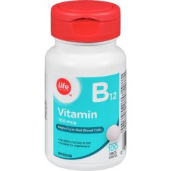 Life Brand Vitamin B12 100 mcg Tablets 100’s