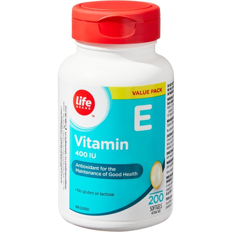 Life Brand Vitamin E 400 IU Softgels 200’s