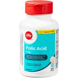 Life Brand Vitamin B9 Folic Acid 1 mg Tablets 365’s