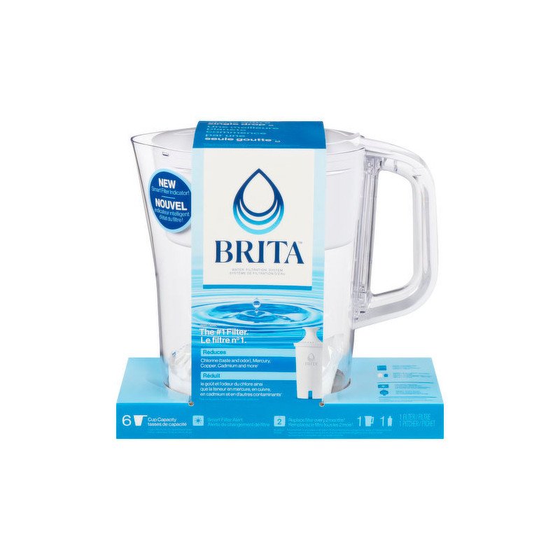 Brita Elite Water Filtration System Denali 6 Cup Capacity White