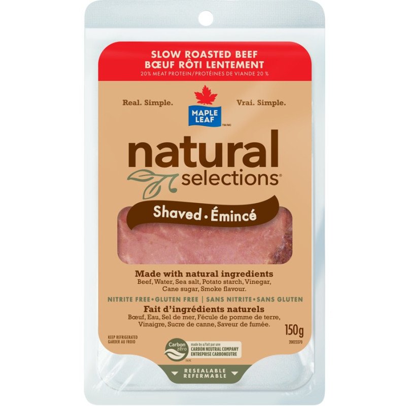 Maple Leaf Natural Selections Slow Roasted Shaved Beef 150 g