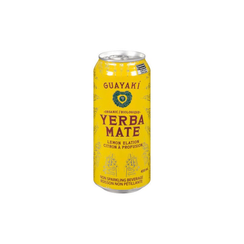 Guayaki Organic Yerba Mate Lemon Elation Sparkling Beverage 458 Ml