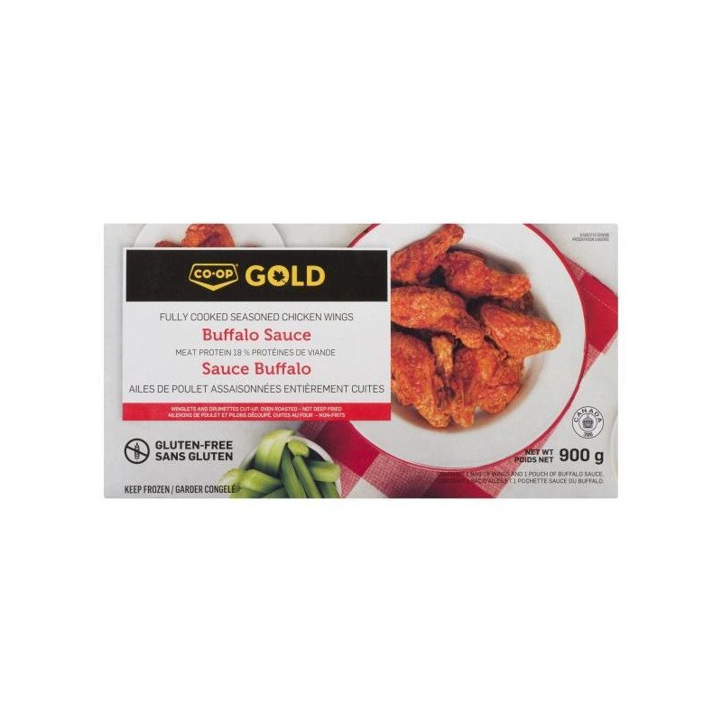 Co-op Gold Fully Cooked Seasoned Chicken Wings Buffalo Sauce 900 g