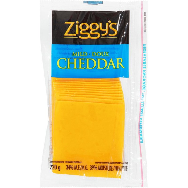 Ziggy's Cheese Slices Mild Cheddar 220 g