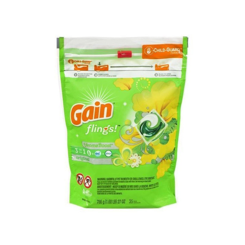 Gain Flings+ Aroma Boost Laundry Detergent Pacs Original 35’s