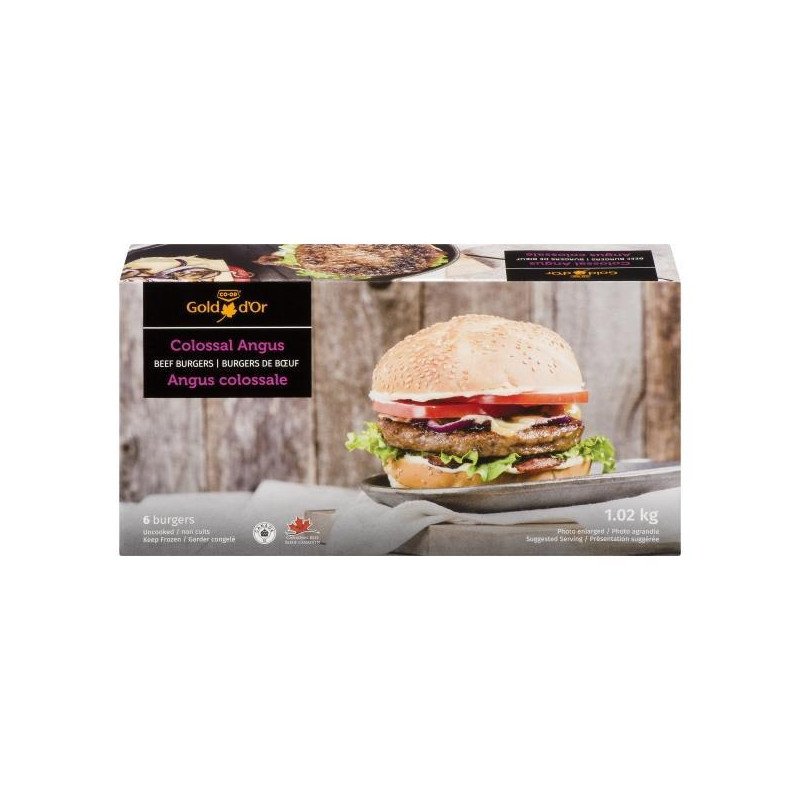 Co-op Gold Colossal Angus Beef Burgers 6’s 1.02 kg