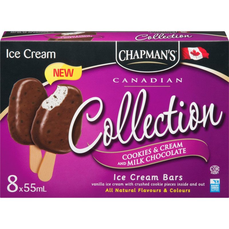 Chapman's Canadian Collection Cookies & Cream and Milk Chocolate 8 x 55 ml