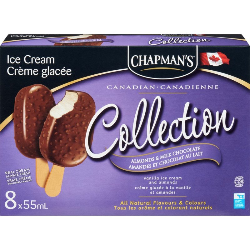 Chapman's Canadian Collection Almonds & Milk Chocolate 8 x 55 ml