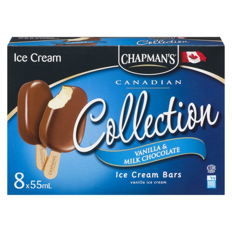 Chapman's Canadian Collection Vanilla & Milk Chocolate 8 x 55 ml