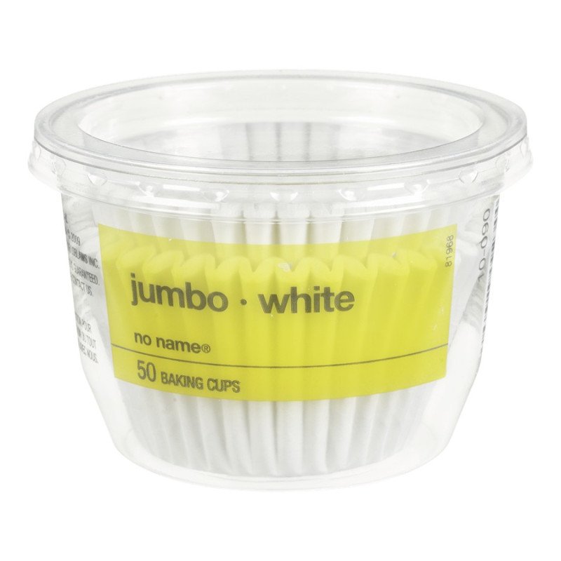 No Name Baking Cups Jumbo White 50's