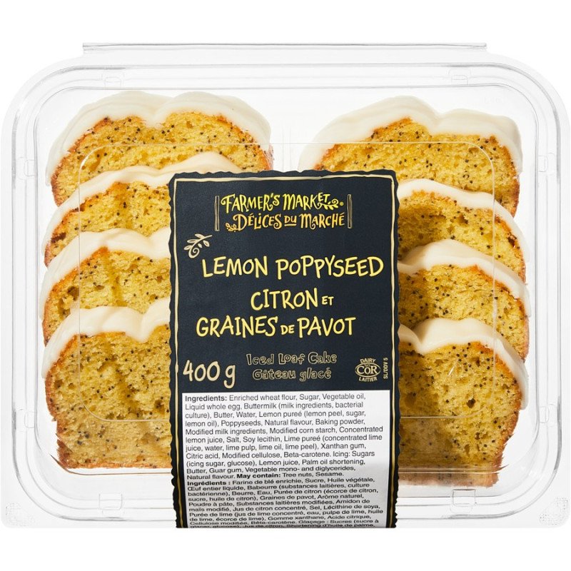 Farmer's Market Sliced Loaf Cake Lemon Poppyseed 400 g