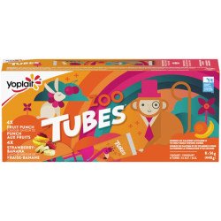 Yoplait Tubes Zoo Fruit Punch Strawberry-Banana Flavour 8 x 56 g