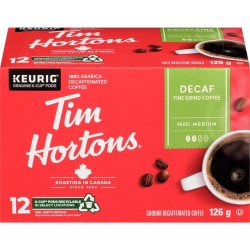 Tim Hortons Decaf Fine Grind Light Medium Roast Coffee K-Cups 12's