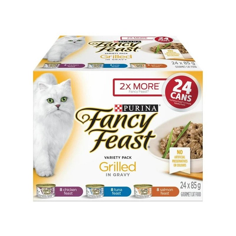 Fancy Feast Cat Food Variety Pack Grilled in Gravy 24 x 85 g