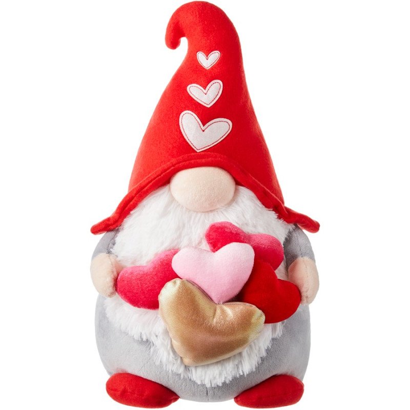 17” Valentine Gnome Plushy Hearts Bouquet