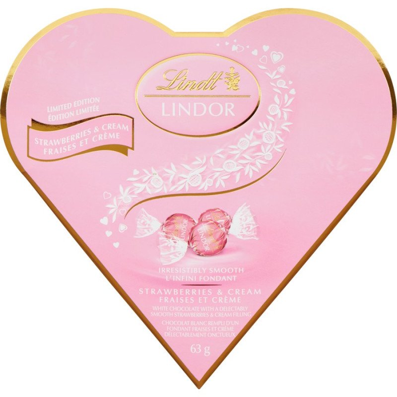 Lindt Lindor Friendship Heart Milk Strawberries & Cream 63 g