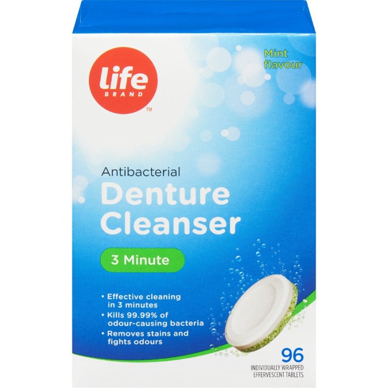 Life Brand Antibacterial Denture Cleanser 3 Minute 96’s