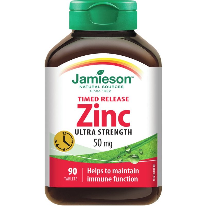Jamieson Timed Release Zinc 50 mg Tablets 90’s