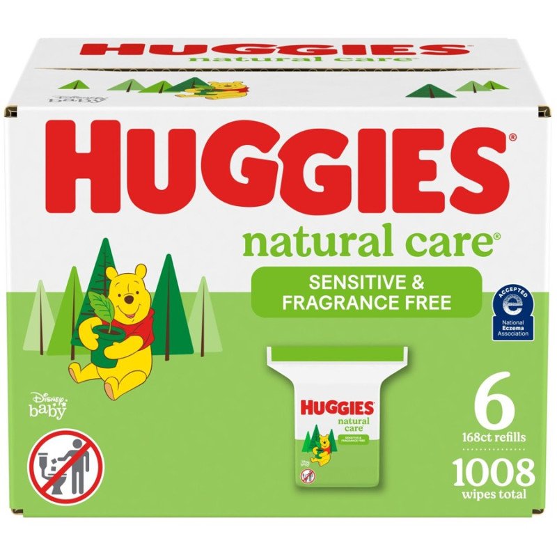 Huggies Natural Care Baby Wipes Sensitive Fragrance Free 1008's