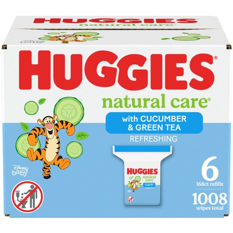 Huggies Natural Care Baby Wipes Refreshing Cucumber & Green Tea 1008's