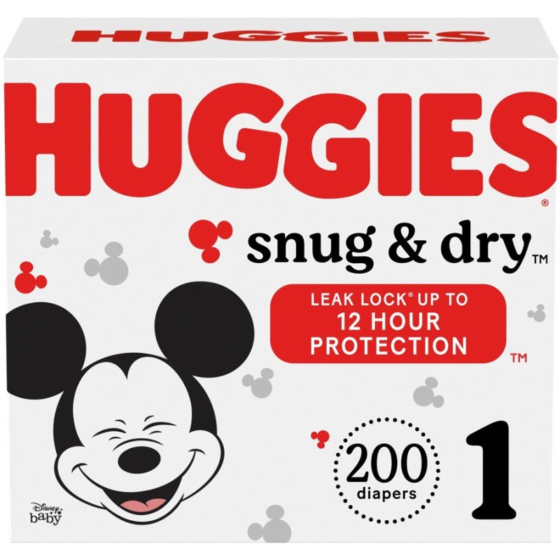 Huggies Snug & Dry Diapers Club Pack Size 1 200's