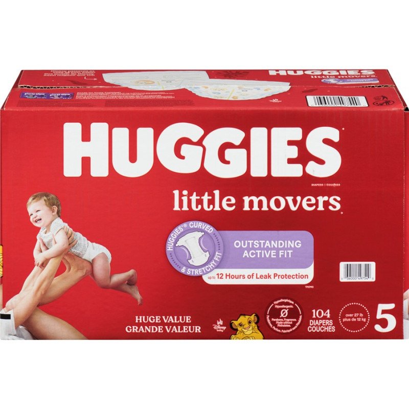 Huggies Little Movers Diapers Club Size Size 5 104’s