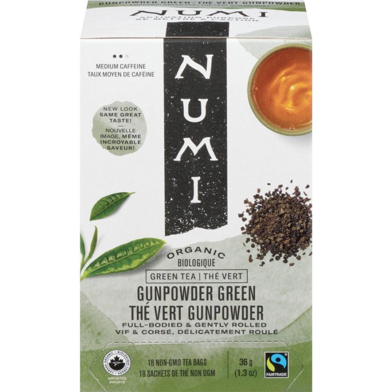 Numi Organic Green Tea Gunpowder Green Full-Bodied & Gently Rolled 18’s