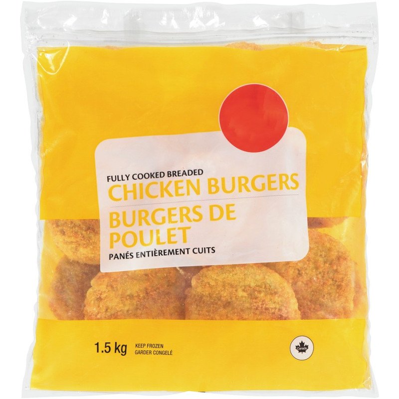 No Name Fully Cooked Breaded Chicken Burgers 1500 g