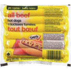 No Name All Beef Hot Dogs 450 g