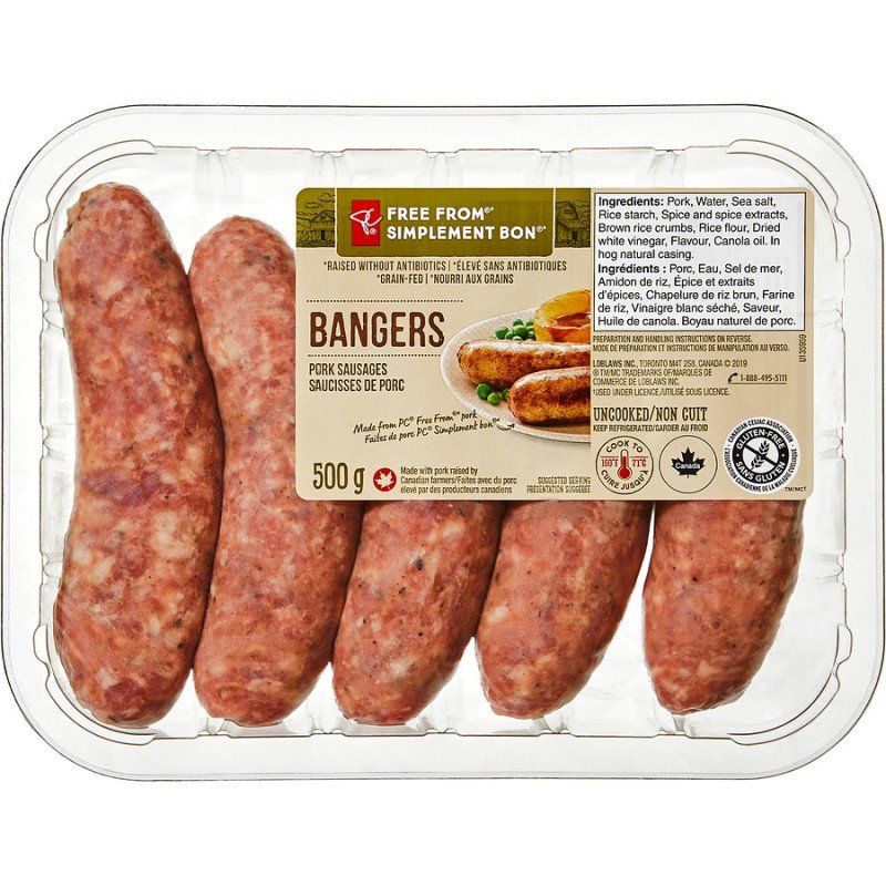 PC Free From Bangers Pork Sausage 500 g