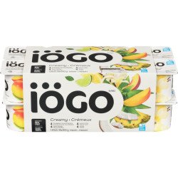 Iogo Yogurt Creamy Pineapple-Coconut-Banana Orange-Mandarin Raspberry Peach-Mango 1.5% Fat 16 x 100 g