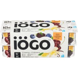 Iogo Yogurt Creamy Cherry Blackberry-Blueberry Lemon Vanilla Lactose Free 1.5% Fat 16 x 100 g