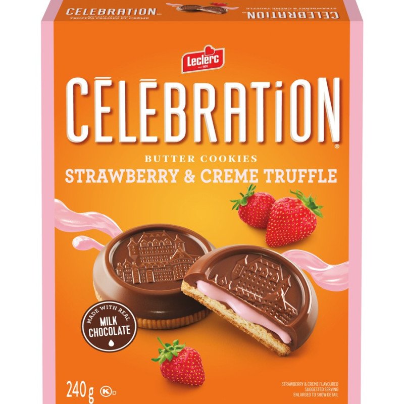 Leclerc Celebration Butter Cookies Strawberry & Creme Truffle 240 g
