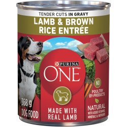 Purina One SmartBlend Lamb & Brown Rice Entree in Gravy Dog Food 368 g