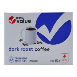 Giant Value Dark Roast Coffee K-Cups 48’s