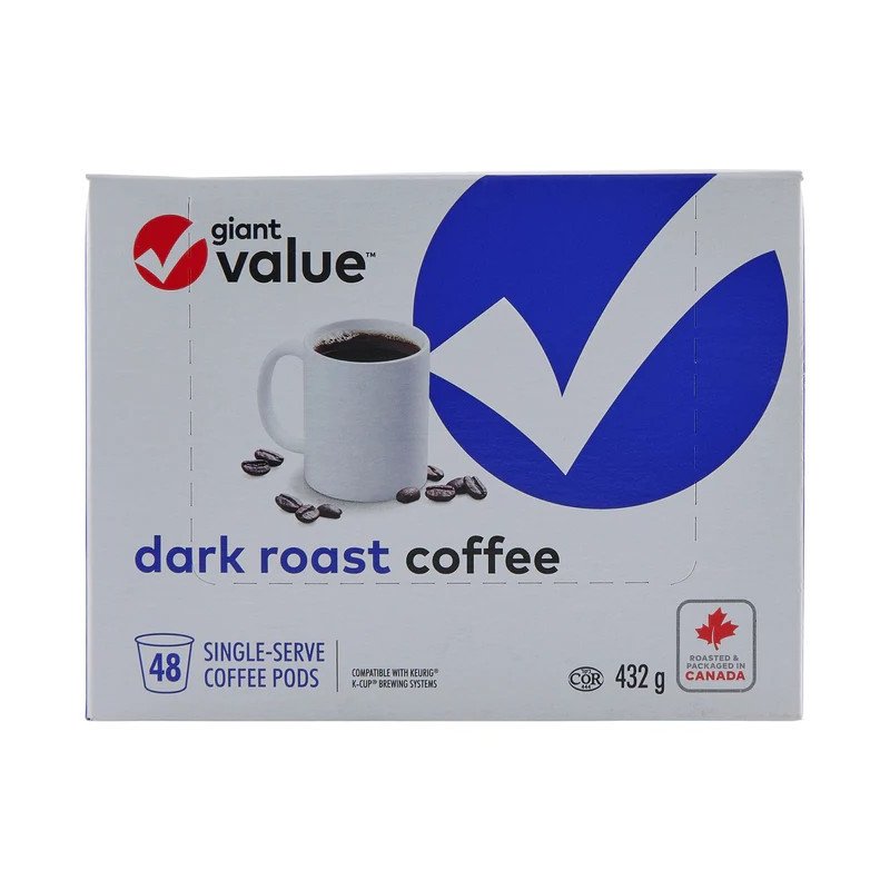 Giant Value Dark Roast Coffee K-Cups 48’s
