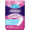 Always No Feel Protection Thin Liners Regular Unscented 72’s