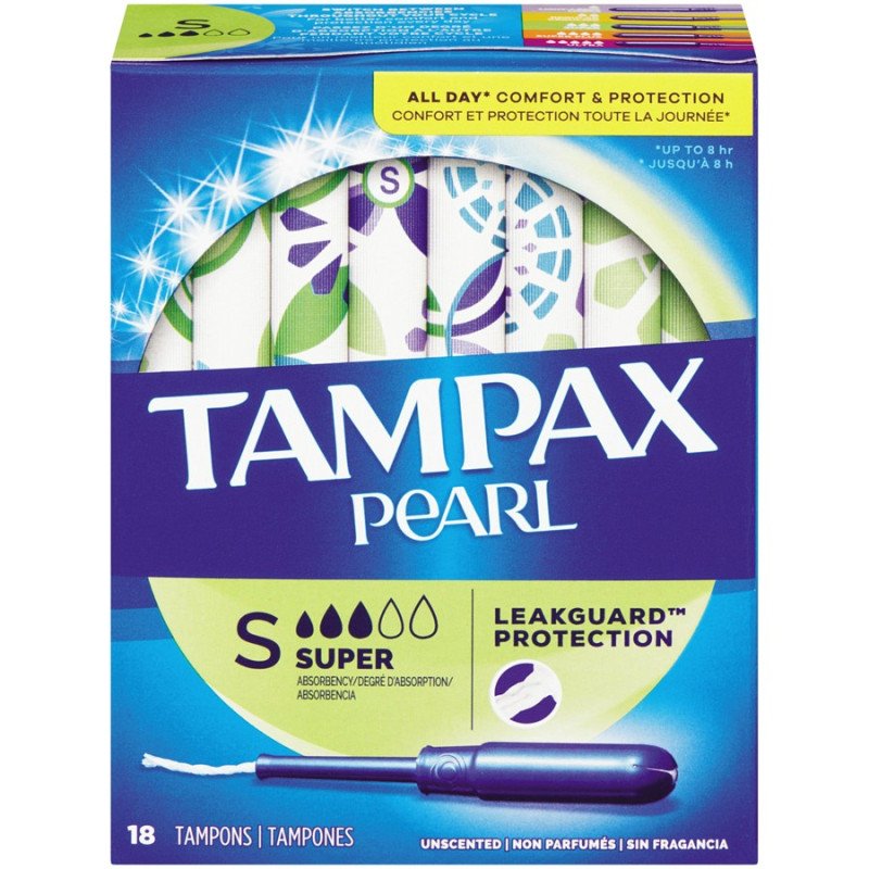 Tampax Pearl Plastic Tampons Super Unscented 18's