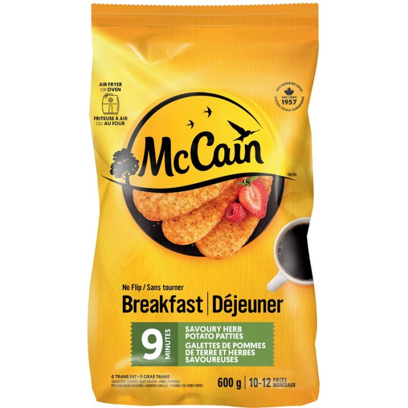 McCain Breakfast 9 Minutes Savory Herb Potato Patties 600 g