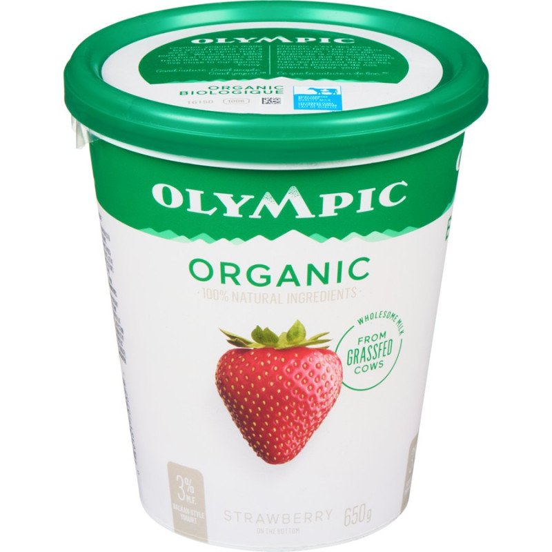 Olympic Organic Yogurt Strawberry 650 g