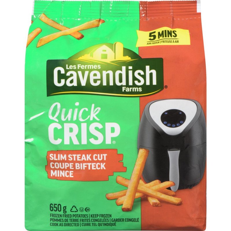 Cavendish Farms Quick Crisp Slim Steak Cut Fries 650 g