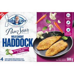 High Liner Pan Sear Selects Wild Caught Haddock Roasted Garlic & Herbs 500 g