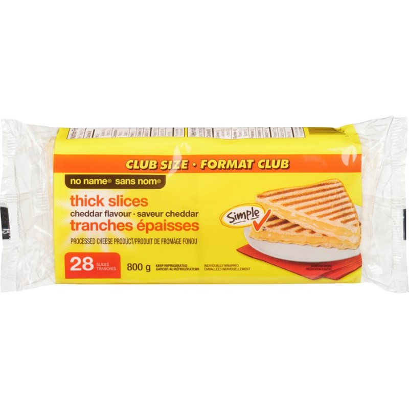 No Name Thick Slices Cheddar Flavour Processed Cheese Slices 800 g